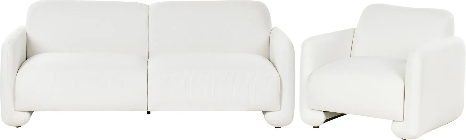 Sofa Set 4-Sitzer SALAND Stoff Weiß