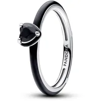 Pandora 193088C01 Damenring Silber Schwarzes Chakra Herz Ring aus Sterling-Silber mit künstlichen Kristallen, Größe: 52, 193088C01-52