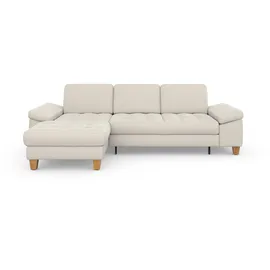 sit&more Ecksofa SIT & MORE "Westham L-Form", beige (creme), B:275cm H:88cm T:172cm, 90% Polyester 10% Polyamid, Sofas, Ecksofa, mit Recamiere, mit oder ohne Bettfunktion, Bettkasten, Füße Eiche