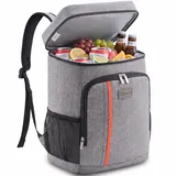 Lifewit 22L 30 Dosen Kühlrucksack, Auslaufsichere Kühltasche Rucksack, wasserdichte Isolierte Lunchtasche für Männer, Frauen, Arbeit, Picknicks, Strand, Camping, Reisen, Grau
