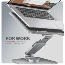 AXAGON STND-LR Aluminiumständer für Laptops 10–17.3. Verstellbare Höhe und Winkel., und 360° rotation for and tablets, Laptop-Arm, Sil