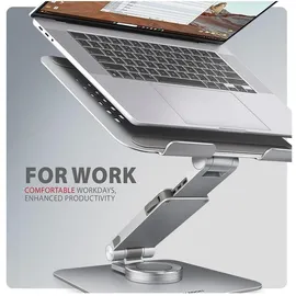 AXAGON STND-LR Aluminiumständer für Laptops 10–17.3. Verstellbare Höhe und Winkel., und 360° rotation for and tablets, Laptop-Arm, Sil