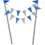 Frau Wundervoll Frau WunderVoll® KUCHENGIRLANDE BLAU/Topper, Kuchenstecker, Muffin, Geburtstagskuchen, Dekoration, Deko, Kinder, Party, Hochzeit, Hochzeitstorte, Geburtstag