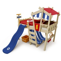 Wickey Spielbett Crazy Hutty mit Rutsche natur/blau/rot