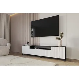 altdecor NOA-2-S Lowboard 200x53x41 cm Schwarz/Weiß Holz