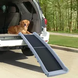 Auto PKW Hunderampe Einstieghilfe Anti Rutsch klappbar Grau 155x40cm bis 90Kg