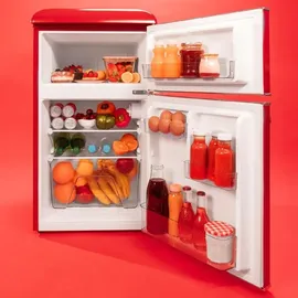 Cecotec Bolero CoolMarket 2D Origin 86 Retro-Kühlschrank (86 l, 893 mm hoch, Rot)