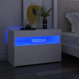 vidaXL TV-Schränke mit LED-Leuchten 2 Stk. Weiß 60x35x40cm