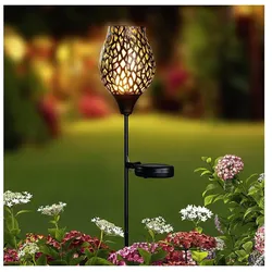 HI LED Solar Gartenstecker aus Metall 12,5x86cm