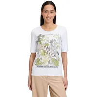 Betty Barclay Basic Shirt mit Rundhalsausschnitt in White/Khaki |