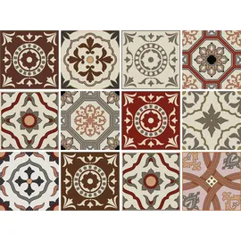 OTTO home Fliesenaufkleber Ornamente rot 15cm x 15cm Sticker 12er Set