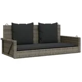 vidaXL Hängebank mit Kissen Grau 119x56x48 cm Poly Rattan