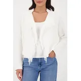 Monari Strickjacke Fransen Weiß XL