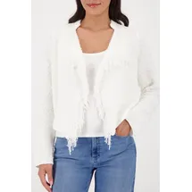 Monari Strickjacke Fransen Weiß XL