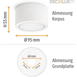 SSC-LUXon CELI-X Aufbaustrahler weiß flach mit LED Lampe kompatibel mit Alexa, Siri & Google - Spot mit Smart LED RGB+W GX53