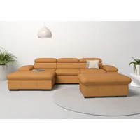 Home Affaire Ecksofa »Alberto L-Form«, mit Kopfteilverstellung, wahlweise mit Bettfunktion gelb