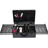 Begoniape Kosmetikkoffer Schminkkoffer Alu Werkzeugkoffer Make-up Case Nagellack Aufbewahrung Große Kapazität Multikoffer Friseurkoffer mit Griff 50 * 33 * 20cm Schwarz