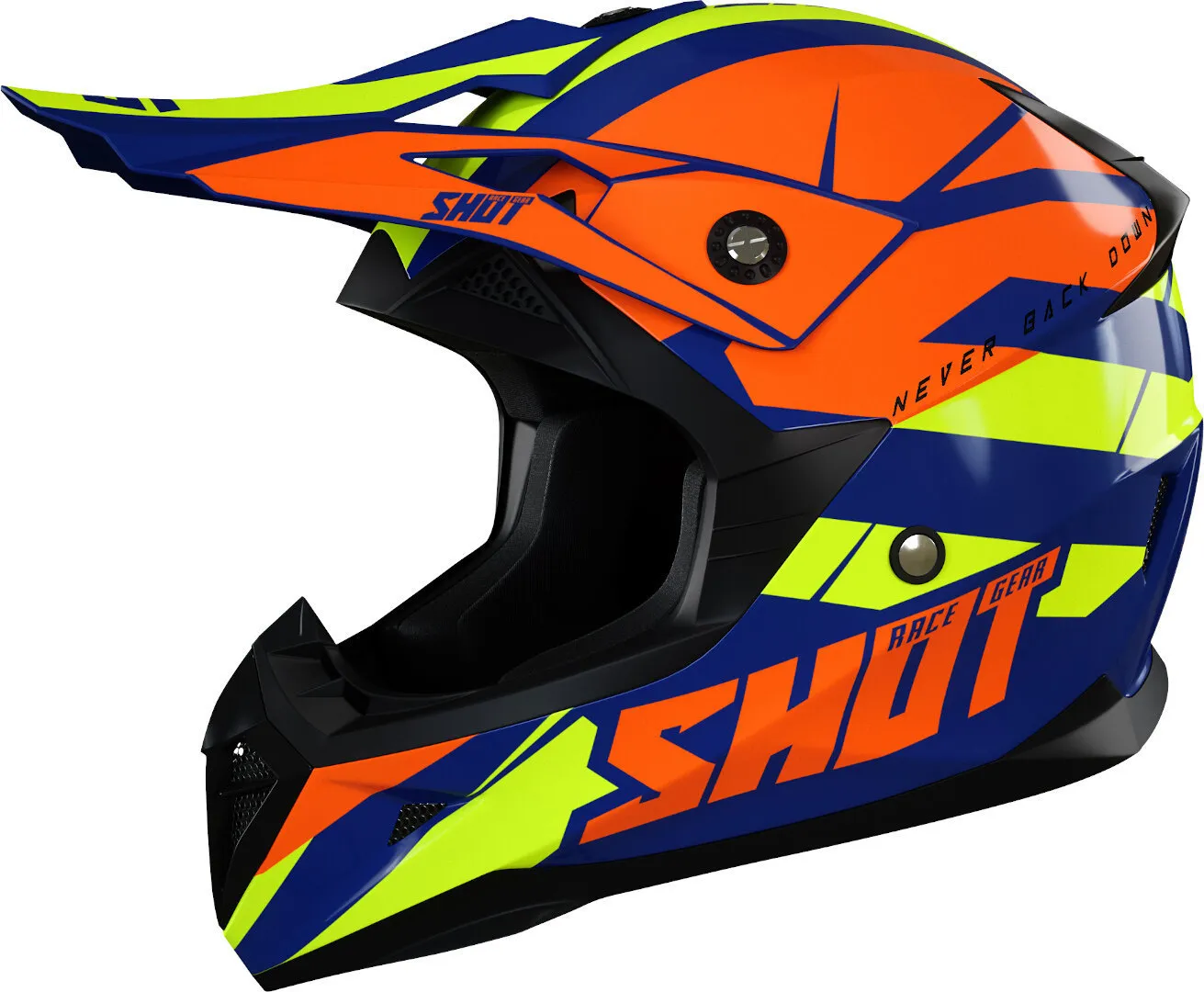 Shot Pulse Revenge Motorcross helm, blauw-oranje, M