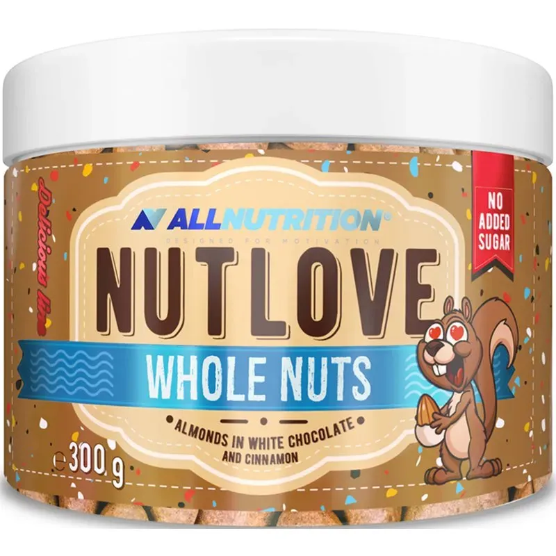 Allnutrition Nutlove Whole Nuts Almonds in White Chocolate & Cinnamon Nüsse in Schokolade 300 g