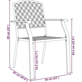 vidaXL Garten Essgruppe 7 pcs Anthrazit Pulverbeschichteter Stahl - Grau