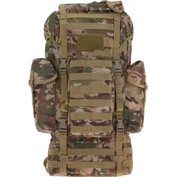 Rucksack BRANDIT "Brandit Accessoires Kampfrucksack Molle", Gr. one size, grün (flecktarn), Polyester, Rucksäcke