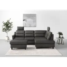 sit&more Ecksofa SIT & MORE "Farö L-Form", grau (anthrazit), B:251cm H:90cm T:187cm, Sofas, Ecksofa, inklusive Federkern, wahlweise mit Bettfunktion und Bettkasten