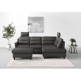 sit&more Ecksofa SIT & MORE "Farö L-Form", grau (anthrazit), B:251cm H:90cm T:187cm, Sofas, Ecksofa, inklusive Federkern, wahlweise mit Bettfunktion und Bettkasten