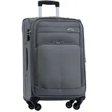 BEIBYE Leichter Stoffkoffer Kofferset Trolley Außentaschen Dehungsfuge mehr Stauraum mit Zahlenschloss (Grau, M-Handgepäck-54cm)