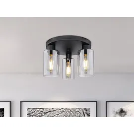 meine wunschleuchte Minimalistische LED Deckenleuchte (Ø22cm) 3-flammig schwarz