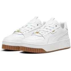 Sneaker PUMA "CARINA STREET LUX", Gr. 38,5, weiß (puma weiß, puma weiß, puma gold), Leder, sportlich, Schuhe