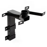 Wiltec Wandhalterung schwarz 50 x 120 x 250 mm für Us Mailbox, amerikanischer Briefkasten mit Fahne, Standbriefkasten Wandhalter Stahl amerikanisches Design