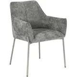 Livetastic Armlehnstuhl, Dunkelgrau, Holz, Metall, Textil, Pappel, Sperrholz, Rundrohr, 62x83x62 cm, Esszimmer, Stühle, Esszimmerstühle, Armlehnenstühle