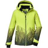 KILLTEC Jungen Skijacke/Funktionsjacke mit Kapuze und Schneefang KSW 383 BYS SKI JCKT, lime, 140, 42096-000