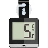 ADE Digitales Kühlschrankthermometer | Thermometer für Gefrierschrank und Kühlschrank magnetisch | Großes Display -20°C bis 60°C | Schwarz