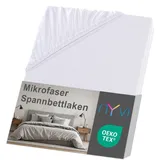 nyvi Spannbettlaken Mikrofaser 180 x 200 - 200 x 220 cm weiß