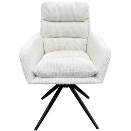 byLIVING Esszimmerstuhl Pura 2er Set Cordbezug off-white, Gestell schwarz