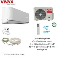 VIVAX R Design 9000 BTU + 10 m Montageset 2,6 KW Split Klimaanlage A+++