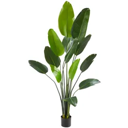 tectake® Künstlicher Paradiesvogelbaum, verschiedene Größen, mit großen, umweltfreundlichen PEVA-Blättern, stabiler Kunststoff-Blumentopf