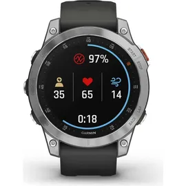 Garmin Epix Gen 2 Standard edelstahl silber mit Silikonarmband schiefergrau