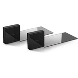 Meliconi Ghost Cube Soundbar Schwarz, Kabelabdeckung mit Glasablage für Soundbar