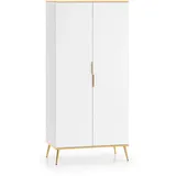 Feldmann-Wohnen Drehtürenschrank Viterbo 92 x 195 x 53 cm Weiß/Gold