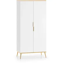 Feldmann-Wohnen Drehtürenschrank Viterbo 92 x 195 x 53 cm Weiß/Gold