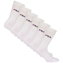 FILA Unisex Socken, 6er Pack - Strümpfe, Street, Lifesyle, Sport (2x 3 Paar) Weiß 39-42