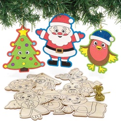 Weihnachtsdekoration aus Holz zum Ausmalen (pro Set 12) Bastelaktivitäten zu Weihnachten