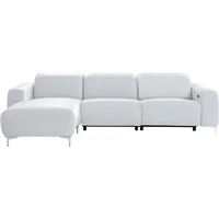 Pure Home Lifestyle Ecksofa, Weiß, Leder, Echtleder, Dickleder, Uni, 4-Sitzer, Ottomane links, L-Form, 292x177 cm, Blauer Engel, Goldenes M, Dgm, Typenauswahl, Lederauswahl, Stoffauswahl, seitenverkehrt erhältlich, Hocker erhältlich, Wohnzimmer, Sofas & Couches, Wohnlandschaften, Ecksofas