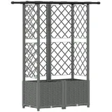 vidaXL Hochbeet mit Rankgitter und Dach 124 x 40 x 136 cm Hellgrau