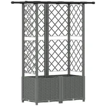 vidaXL Hochbeet mit Rankgitter und Dach 124 x 40 x 136 cm Hellgrau