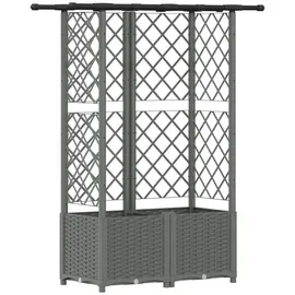vidaXL Hochbeet mit Rankgitter und Dach 124 x 40 x 136 cm Hellgrau