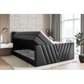 altdecor Boxspringbett Schwarz Hochglanz, Holzwerkstoff, Höhe ca. 20 cm 140x200 cm, Schlafzimmer, Betten, Boxspringbetten
