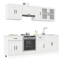 VidaXL 8-tlg. Küchenschrank-Set Kalmar Hochglanz-Weiß Holzwerkstoff